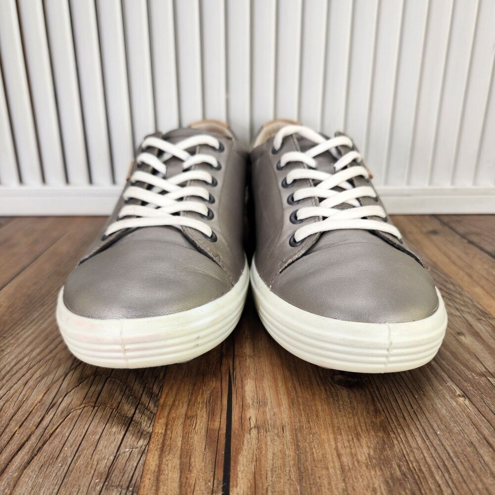 ECCO Soft 7 Womens 10.5 EU 41 Metallic Gray Casual City Lifestyle Sneakers Shoes - Picture 2 of 9
